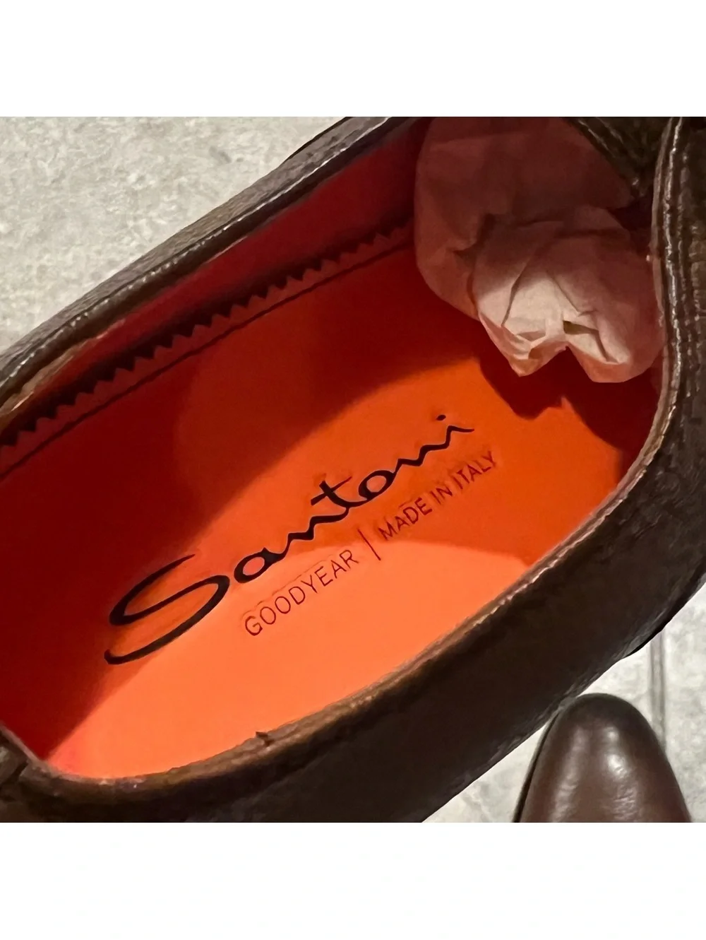 Santoni Men's Simon Cap Toe Oxfords in Cognac, Size UK10 US11 New +DustBag